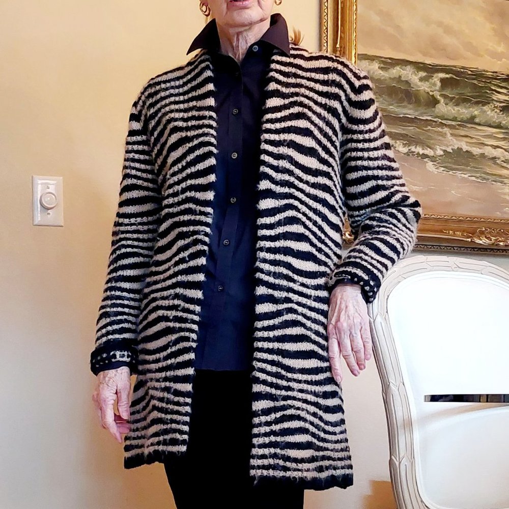 3/4 length Knitted  Sweater Coat size S